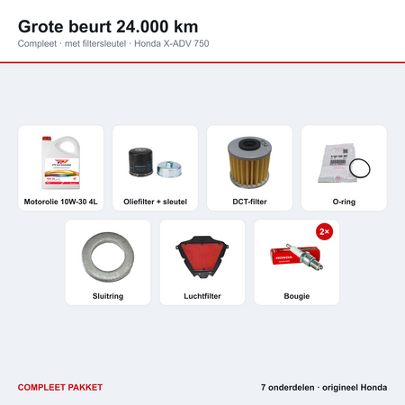 Grote beurt 24.000 km met filtersleutel Honda X-ADV 750 – inhoud van het pakket