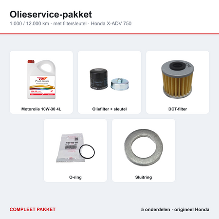 Olieservice-pakket met filtersleutel Honda X-ADV 750 – inhoud van het pakket